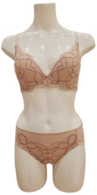 트라이엄프 AB컵매직 컴포트 노와이어 레이스 투톤 브라+노라인 면 팬티 세트TEWBRPT714BEDH5310502