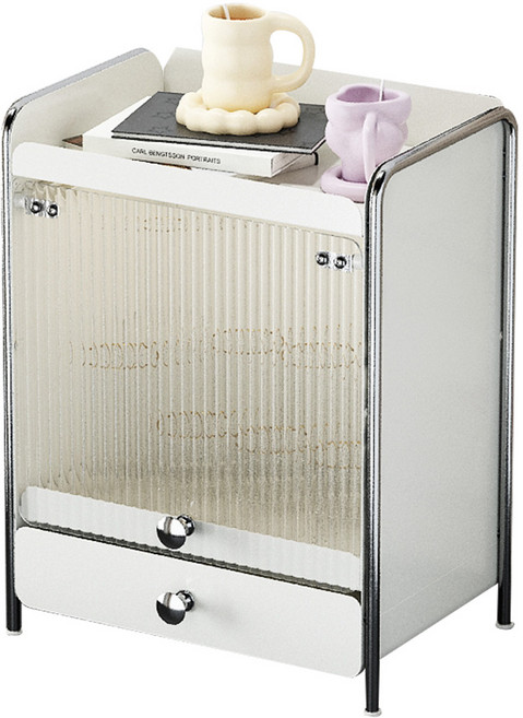 HK.sell 에브리데이 영양제 식탁 주방 슬라이드 철제서랍 보관함, 화이트 소형, 1개