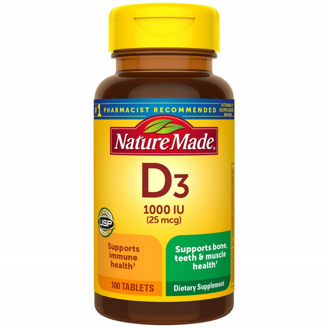 네이처메이드 비타민 D3 1000 IU (25 mcg) 100정 (3팩), 3개