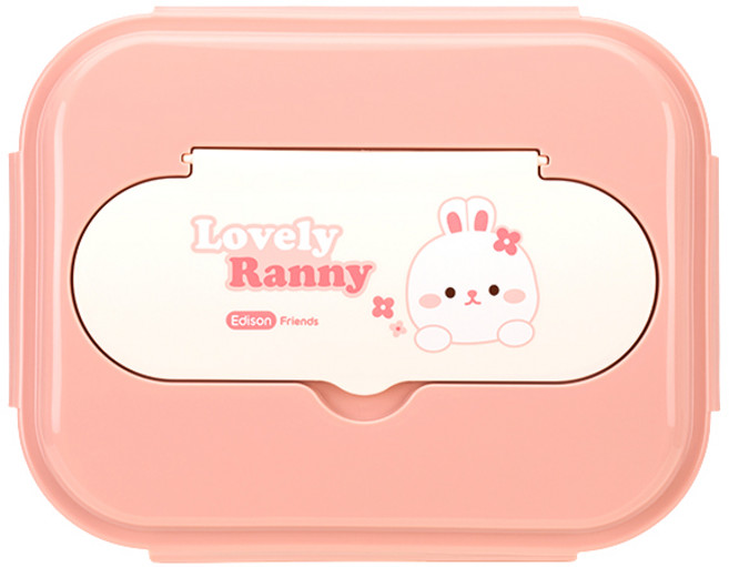 에디슨 프렌즈 하나로 스텐 식판 가방 세트, 흰토끼핑크, 식판 + 가방, 1세트