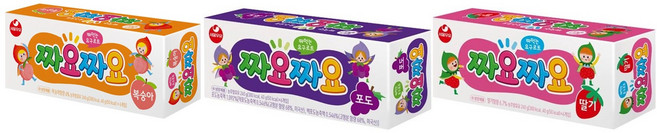 짜요짜요 포도맛12입 딸기맛12입 복숭아맛12입 세트 아이스포장무료, 40g, 36개
