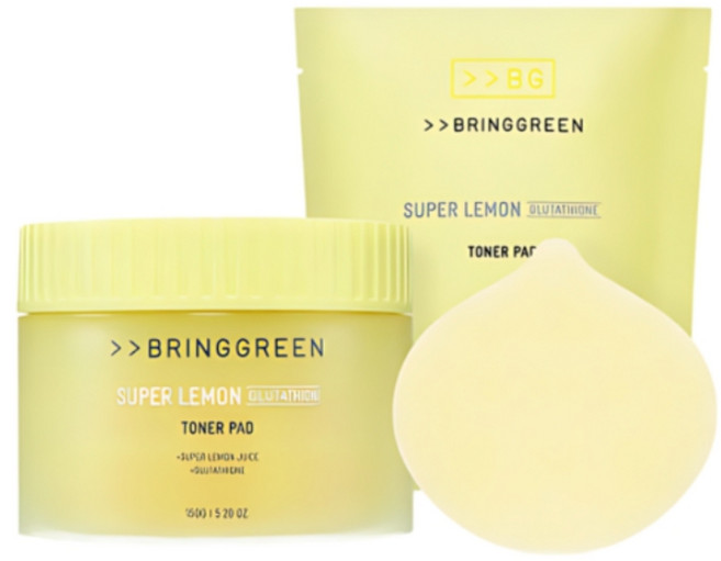 정품) 브링그린 슈퍼레몬 글루타치온 토너패드 90매 + 리필 90매 속살패드 비건패드, 1개
