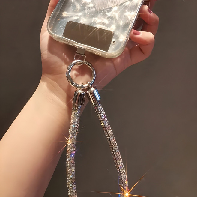 얼리스트 핸드폰 스트랩 큐빅 손목 핸드폰 줄, 1개, 다이아몬드