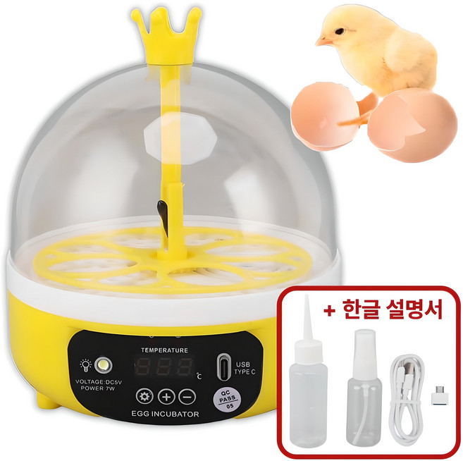 가정용 4구 계란 병아리 부화기 필요회복, 1개, 화이트