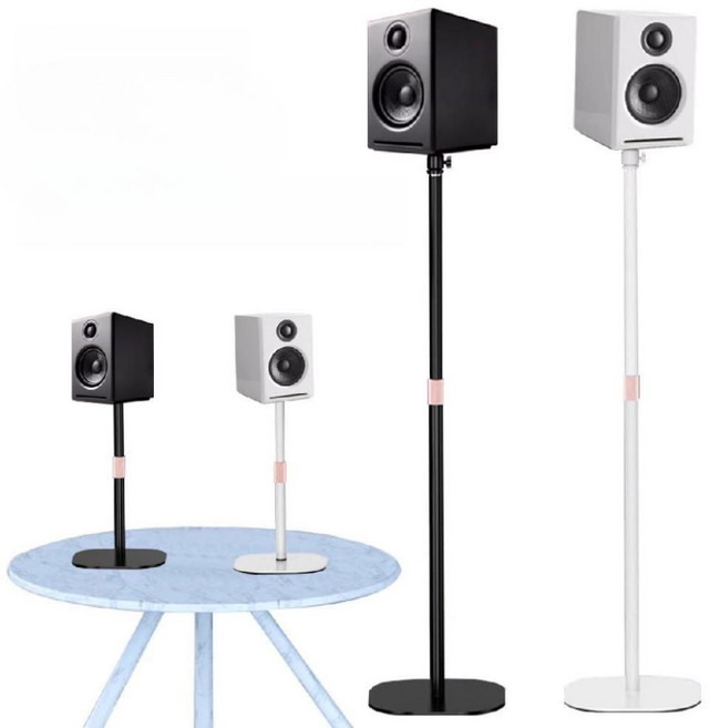 오디오엔진 A2 호환 스피커 스탠드 높이조절 서라운드 거치대, B. 화이트 25~40cm (1개)