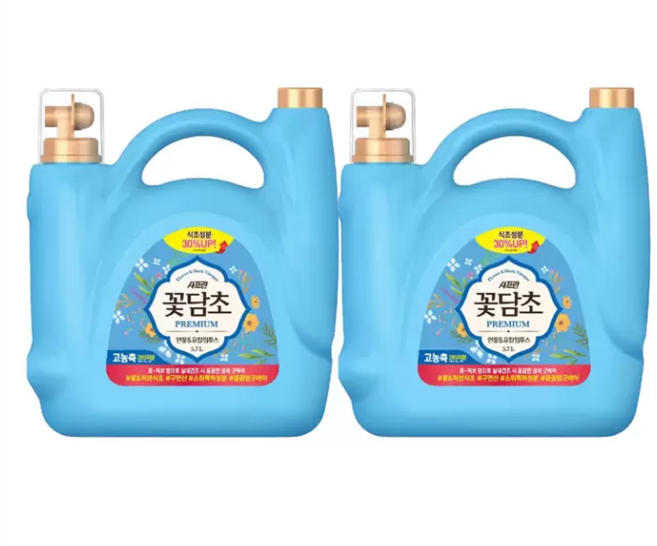 샤프란꽃담초연꽃 & 유칼립투스향섬유유연제5.7L x 2 기분좋은향기 릴렉싱 아로마 업소용 섬유린스, 2개