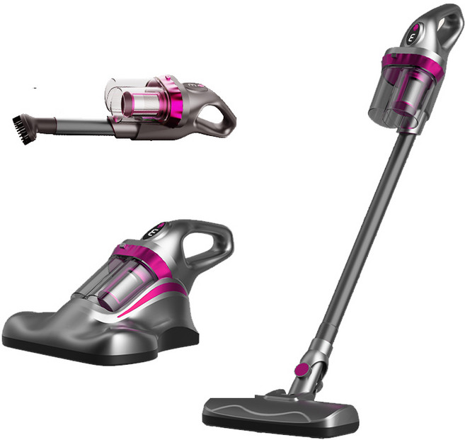 [KC인증] SmartGo 무선 스마트 3in1 다기능 청소기 진드기제거기 초강력 진공청소기 UV살균, 23-165, 그레이