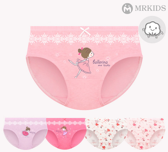 발레리나 순면 여아삼각팬티 아동속옷 5종세트