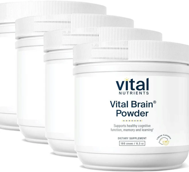 바이탈 뉴트리언츠 바이탈 브레인 파우더 포스파티딜세린 아세틸-L-카르니틴 레몬맛 Vital Nutrients Vital Brain Powder, 180g, 4개 - 쿠팡