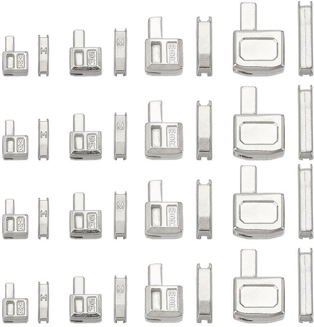 16세트 지퍼 잠금 손잡이 고정기 DIY 봉제 교체 수리 키트, 16개, 플래티넘골드