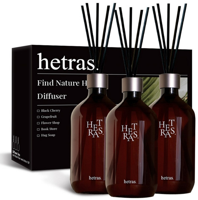 헤트라스 프리미엄 대용량 디퓨저, 데이지, 500ml, 3개