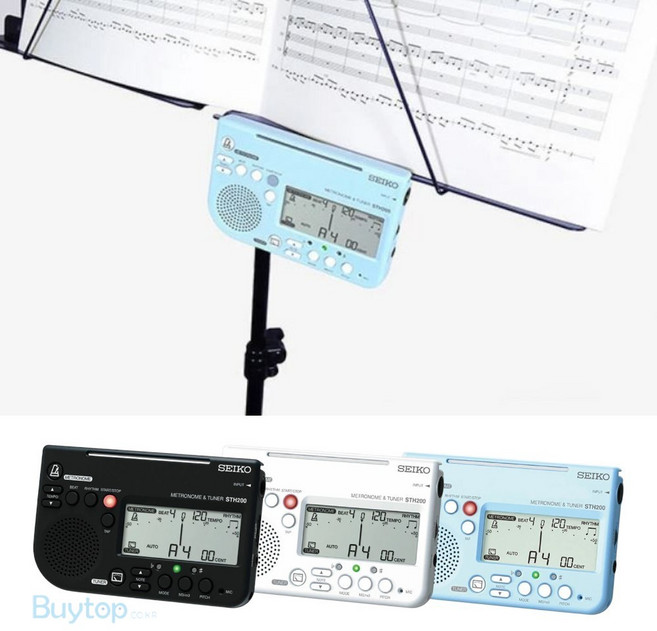 세이코 고성능 메트로놈튜너 메트로튜너 SEIKO STH200, 블랙, 1개