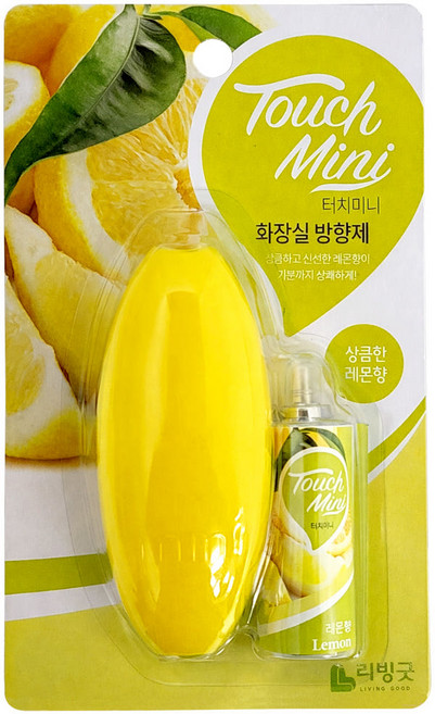 서브무역 터치미니 화장실 방향제 탈취제 변기 향기 터치필 레몬향(세트), 13ml, 1개, 상큼한 레몬향