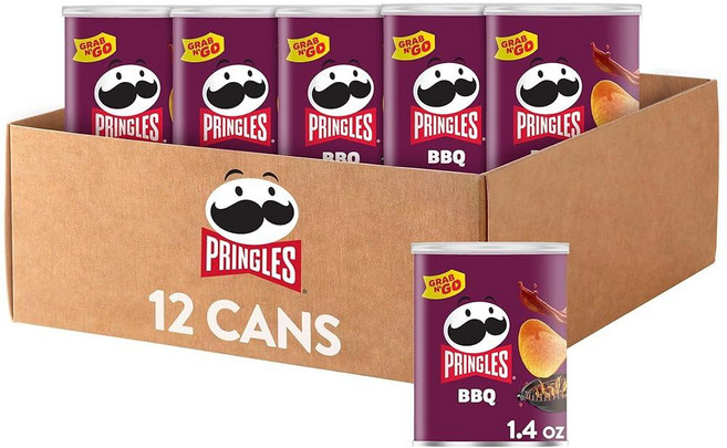 프링글스 오리지널 미니 37g 12개, 바비큐_1.4 Ounce (Pack of 12), 1) 바비큐  1.4 Ounce Pack of 12