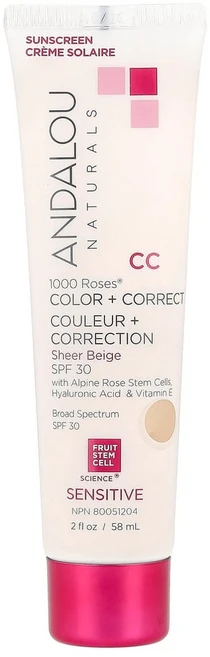 안달로우내추럴스 CC1000로즈 시어누드SPF30 민감성58ml, 1개, 베이지, 58ml - 쿠팡