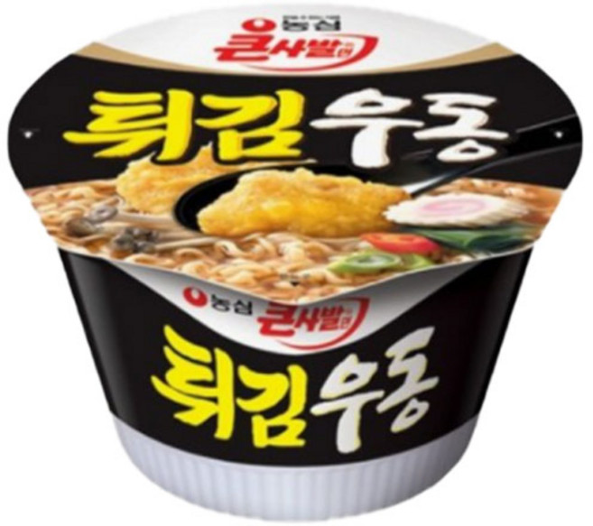 농심 튀김우동 큰사발면 111g, 4개