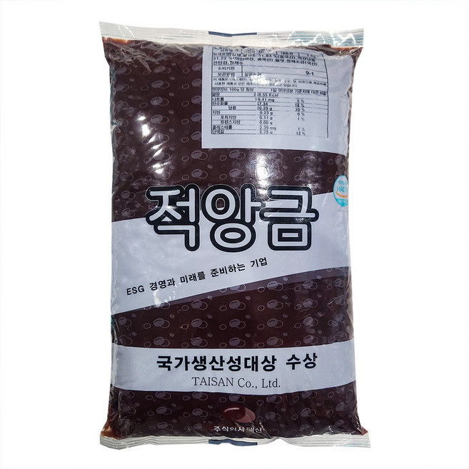 [주문제품] 7103. 적앙금 - 태산 5kg, 1개