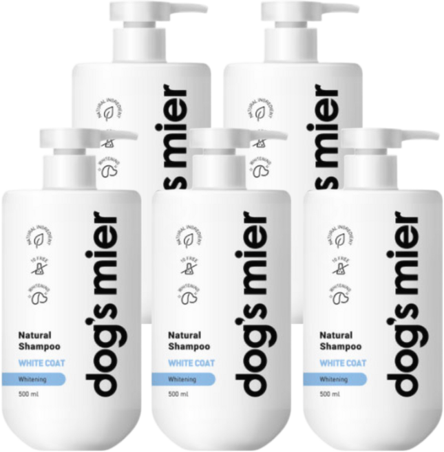 독스미어 화이트닝 백모용 눈물자국제거 샴푸, 500ml, 5개