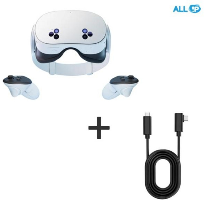 (Meta) Meta Quest 3S 128GB 메타퀘스트 VR 기기 (본품+메타퀘스트 2 3 링크케이블 CtoC 5m), 1개, 메타퀘스트3S128GB+링크케이블CtoC5M