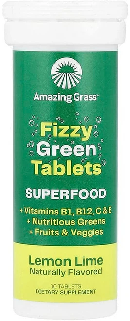 Amazing Grass 피지 그린 정제 슈퍼 푸드 레몬 라임 10정 AMG-00546, 1 - 쿠팡