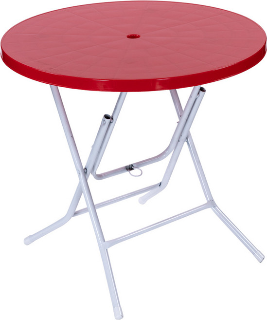 플라스틱테이블 원형테이블 야외테이블 편의점 포장마차 간이 접이식, 레드