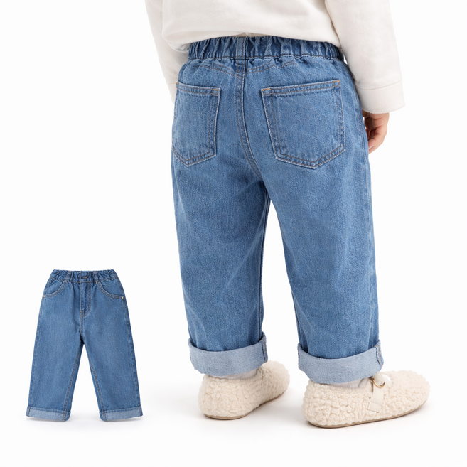 여아 남아 공용 유아동 데님팬츠 남아 여아 청바지 키즈 일자핏 데일리룩 밴딩