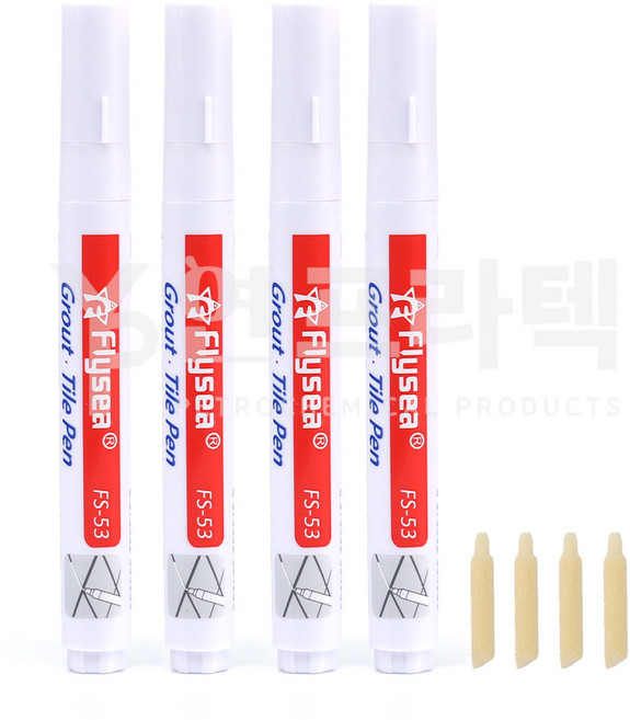 연프라텍 타일마카펜 셀프시공 타일 줄눈 마커펜 타일틈새 보수제, 화이트, 4개