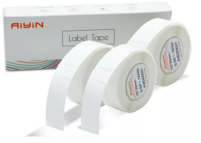 아이인 감열식 휴대용 네임스티커 미니 라벨프린터, 1개, D110/간격 라벨지 화이트