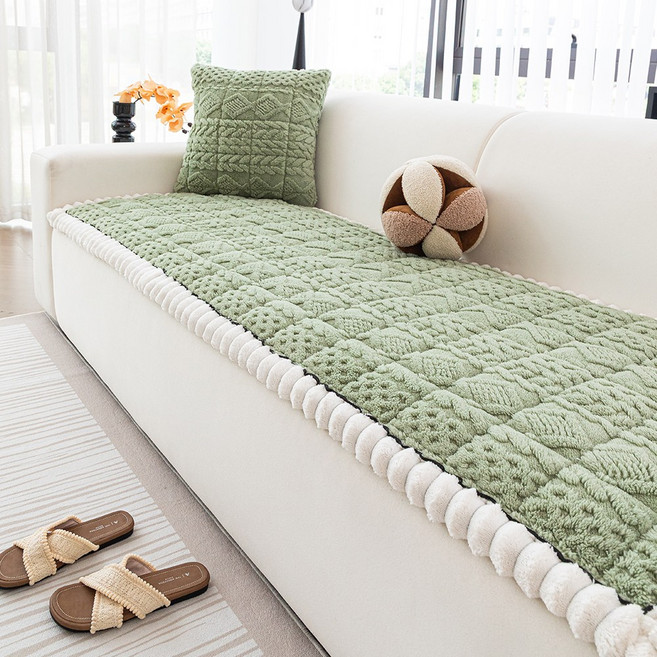 FEIFAN 털빠짐 적은 퀼팅 안미끄 초극세사 겨울 소파패드 4인용