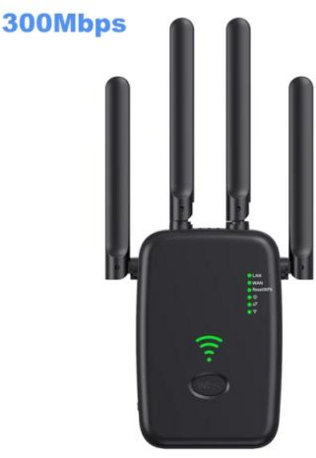 가정용 공유기 와이파이 1200Mbps 무선 리피터 라우터 2.4G 5G 듀얼 밴드 신호 증폭기 익스텐더 홈 오피스용 부스터, 1개, 7) Black 300M - EU 플러그