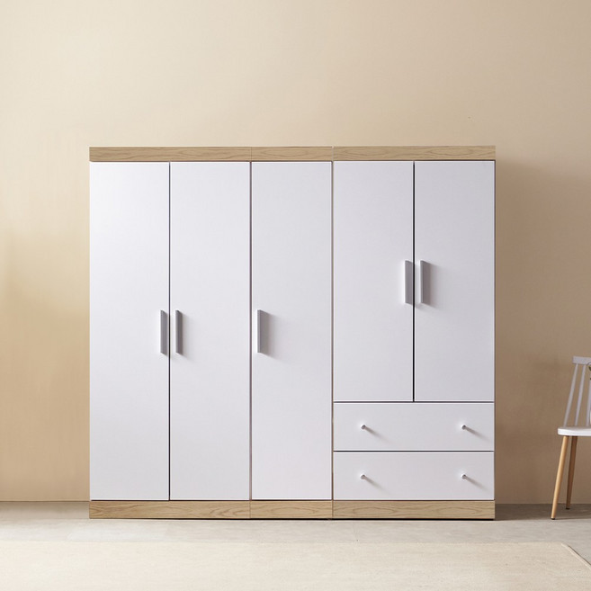 바로방가구 젠 2000 옷장 세트 원룸 틈새장 이불장 서랍 옷장 장농 수납장 7colors, 옷장세트, 오크화이트