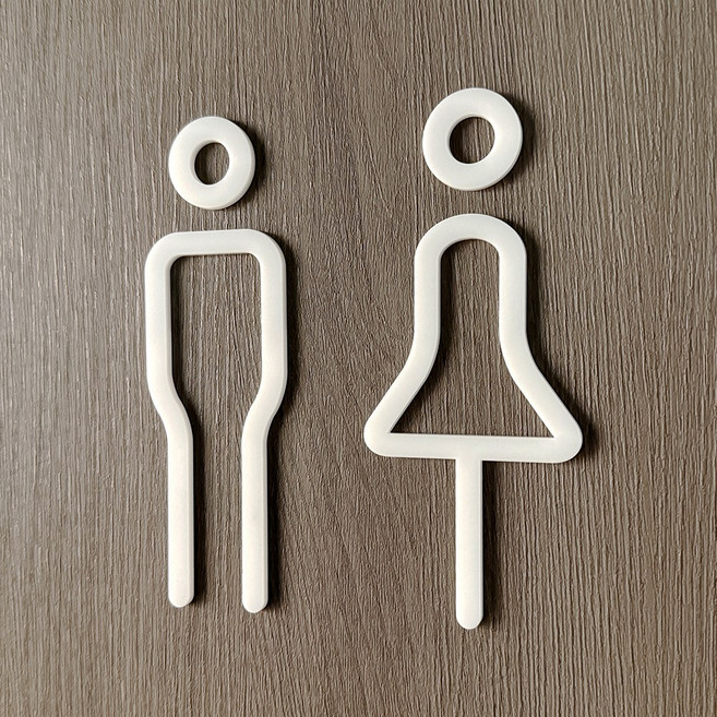 남자+여자 셋트 픽토그램 화장실표지판 안내판 도어사인 Toilet Restroom, 화이트