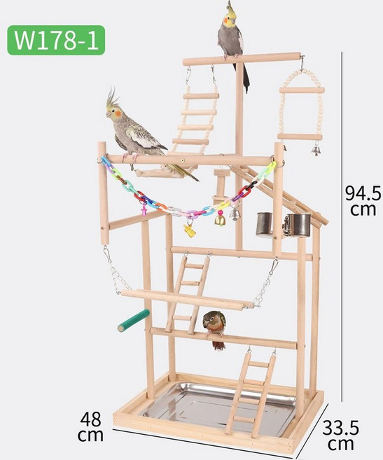 앵무새 놀이터 장난감 대형 그네 새집 새장, 1개, W178-1