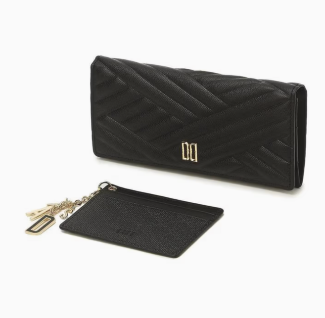 닥스 블랙 칼라일 엠보 가죽 골드DD 2단 장지갑 [선물포장]