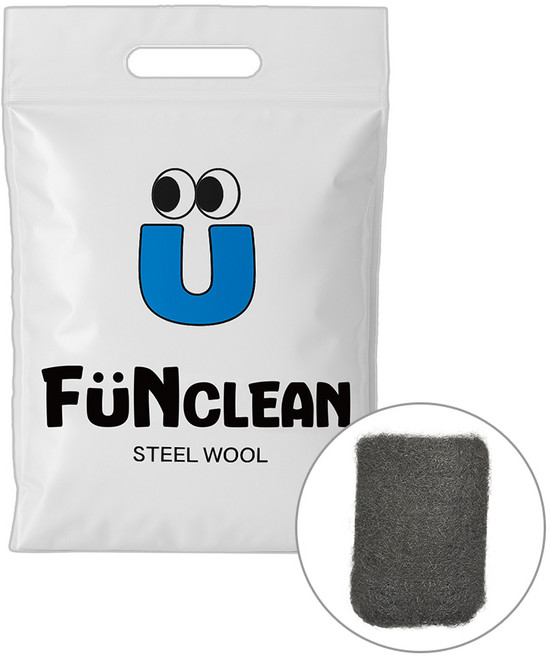 펀클린 스틸울 0000 철솜 수세미 패드형, 1개, 8개입