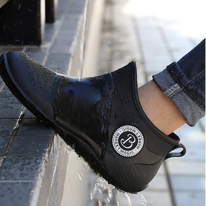주방용 가볍고 앵클 방수화 미끄럼 방지 레인부츠 정원 가꾸기 낚시 아웃도어 워터 슈즈 유니섹스 인어미남
