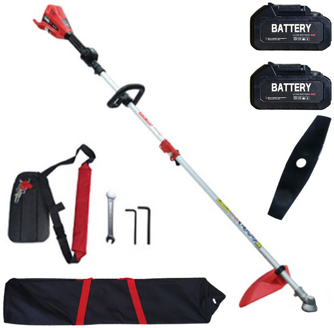 KMGRAND 충전 무선 예초기 KMB-3040 전동 벌초기계 4Ah 배터리 2개 포함, 1세트