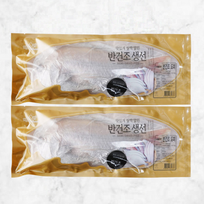 동방 국내산 반건조 도미, 2개, 600g
