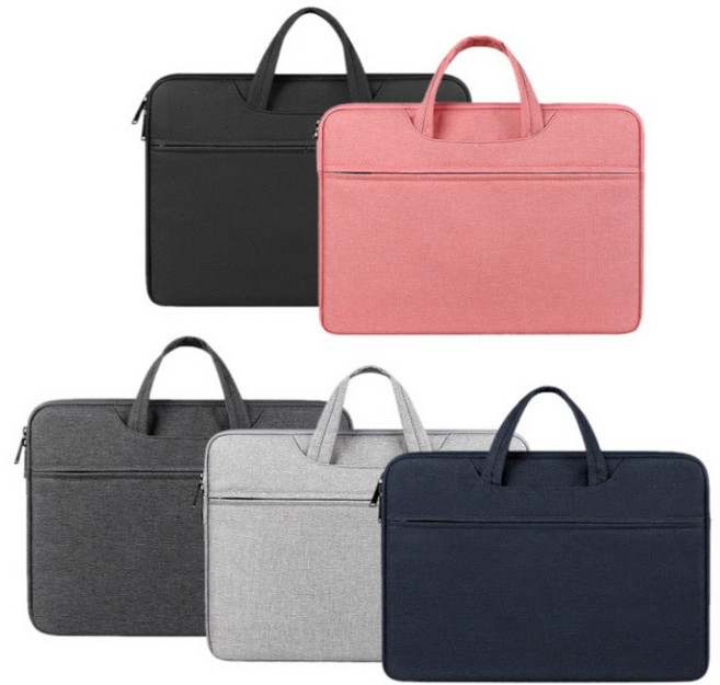 데일리큐브 융쿠션 스크래치방지 13인치 14인치 15인치 16인치 17인치 손잡이 노트북 가방 파우치 케이스 커버 슬리브 laptop notebook bag pouch, 네이비, 1개