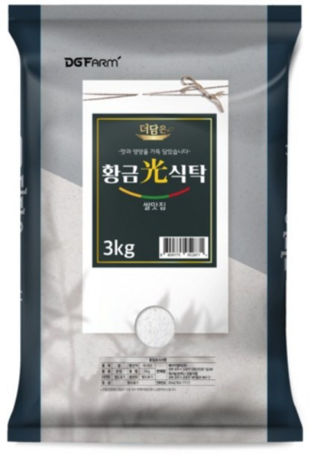 더담은 2026년산 햅쌀 황금빛식탁 백미 상등급, 3kg, 1개