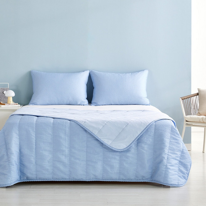 [모던하우스]3도씨) 익스트림쿨 상큼 시어서커 아이스 냉감 차렵이불 200x230 블루_CV0225097
