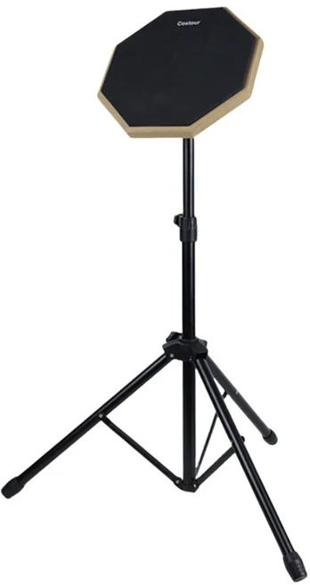 고품질 8인치 드럼 연습 양면 조절식 스탠드 세트 무소음 휴대용 가방 덤 트레이너, [01] Black