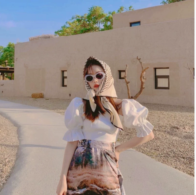 도치코 헤어커치프 헤어스카프 실크 반다나 두건