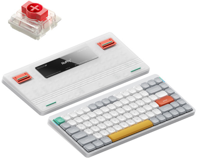 NUPHY AIR75 V2 기계식키보드 적축 블루투스 무선 유선 텐키리스 슬림형, 아이오닉 화이트