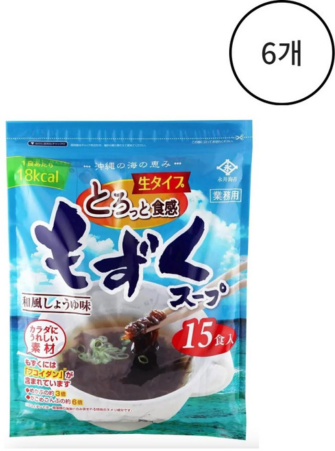 나가이해조류 모즈쿠 스프 (35gx15), 6개, 540g