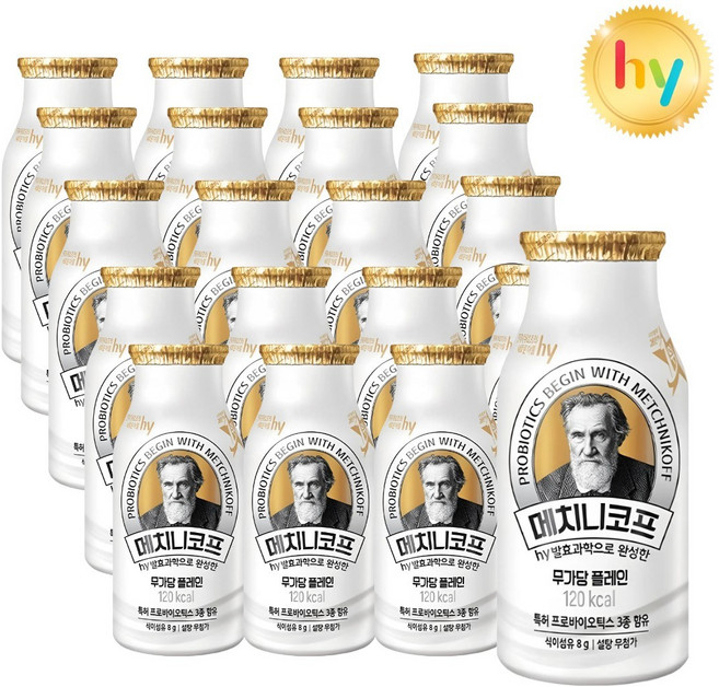 hy 에치와이 메치니코프 무가당 플레인 요거트, 20개, 140ml