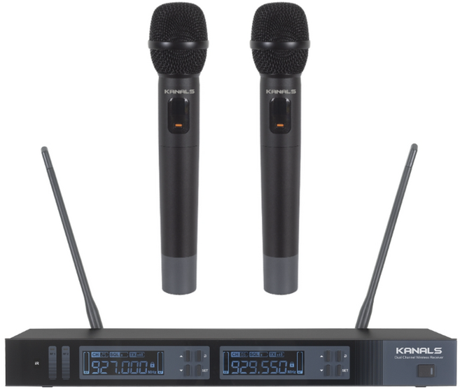 카날스 자동 2채널 무선 마이크 시스템 세트 핸드형+핸드형, MW-720