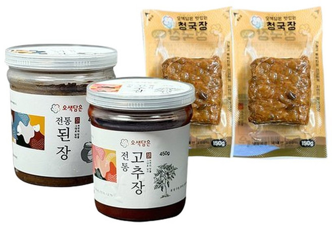 오색담은 청국장세트 3호청국장2개+된장+고추장, 1세트, 150g