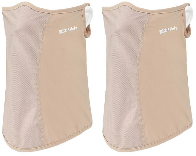 1+1 K2세이프티 페이스 쿨버프 귀걸이형 스카프 얼굴햇빛가리개 냉감소재 자외선 차단 마스크, 베이지+베이지