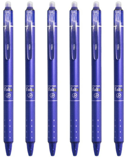 Falix 按壓式可擦拭原子筆 0.5mm 藍色 黑色 中性筆 擦擦筆, 擦擦筆【藍色】, 1個